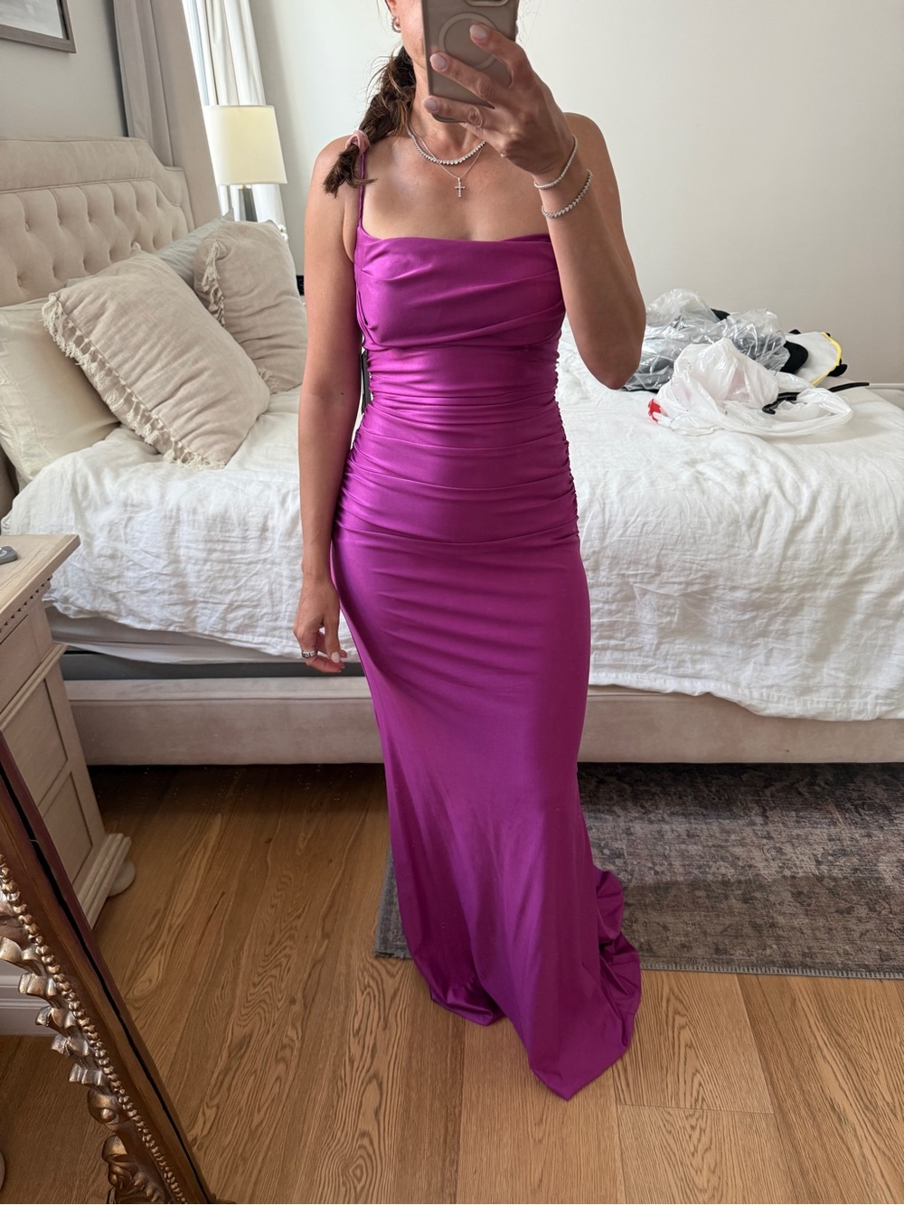 City Studios Draped Gown in Orchid
